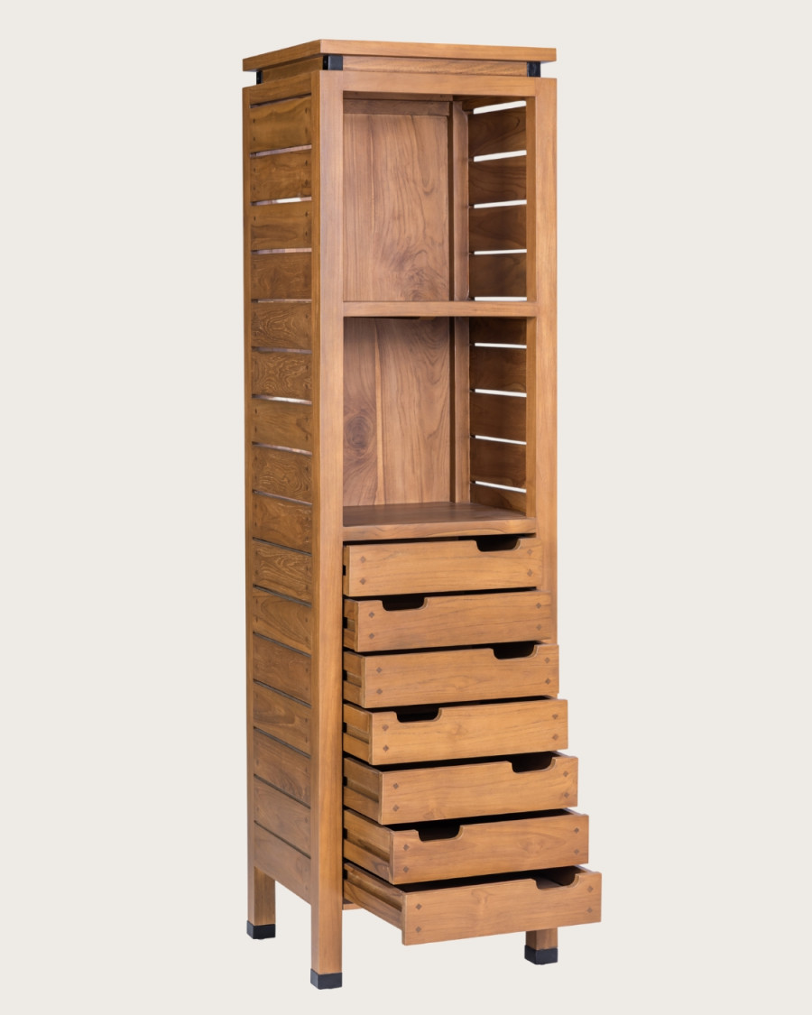 Bornéo - Columna de baño de teca maciza