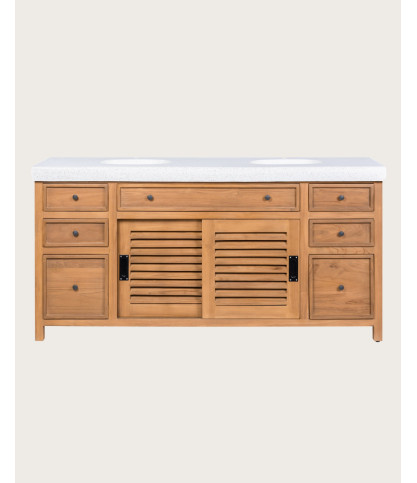 Savanna - Teak Bathroom Vanity with Terrazzo Marble