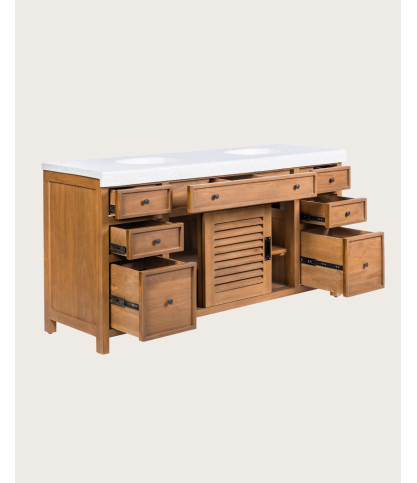Savanna - Mueble de baño de teca con mármol terrazo