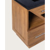 Diva - Meuble salle de bain en teck et marbre terrazzo noir 145 cm