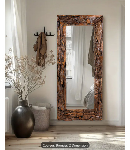 Boima - Antique Finish Teak Wood Mirror