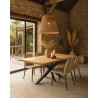 Sun - Table repas en teck massif motif soleil L200 cm 10 pers.