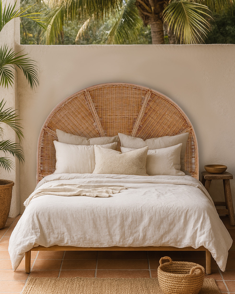 Looma - 140 cm großes Rattan Kopfteil