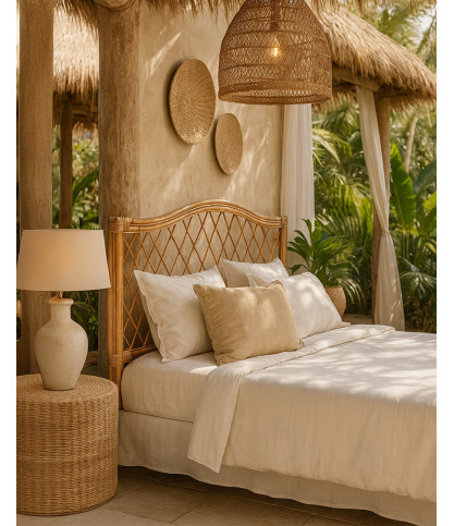 Také  - 160 cm Rectangular Rattan Headboard