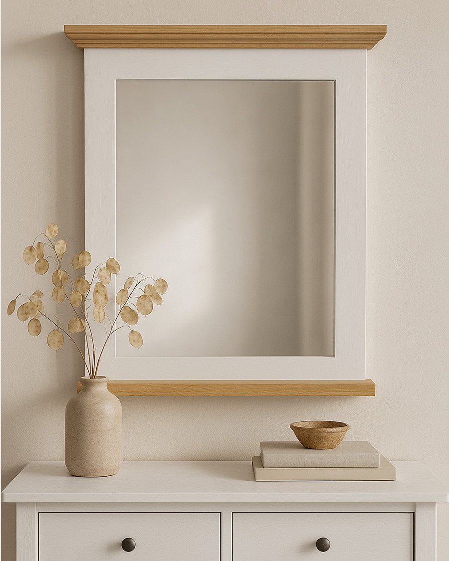 Inda - Rectangular wall mirror in solid wood