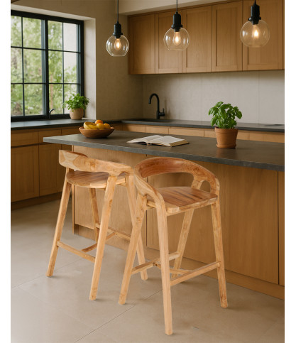 Carisma - Solid teak bar stool