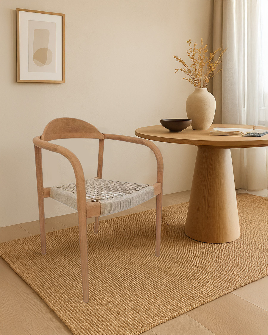 Kima - Solid teak and beige...