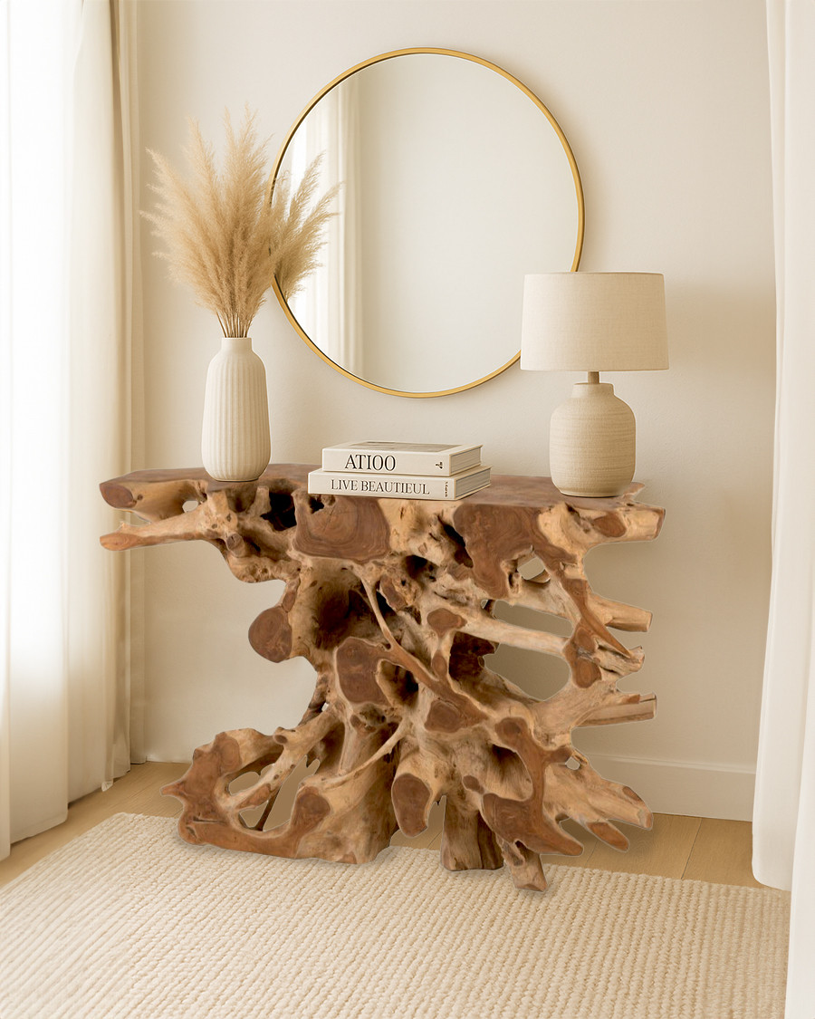 Forest - Solid teak wood console table, 121 cm