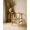 Lyia - Chaise en teck massif et rotin