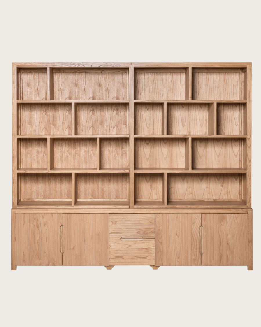 Orlya - Großes Bücherregal aus massivem Mindi Holz