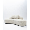 Dune- Canapé angle arrondi en tissu bouclette beige