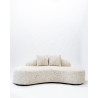 Dune- Canapé angle arrondi en tissu bouclette beige