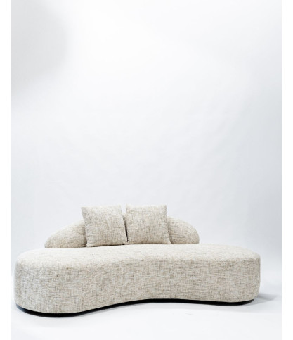 Dune- Canapé angle arrondi en tissu bouclette beige