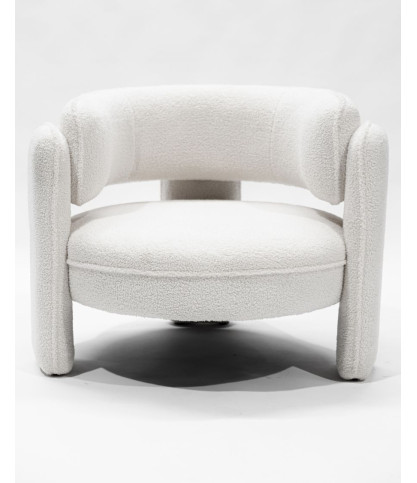 Aéla - Sillón Cocoon de tejido bouclé beige