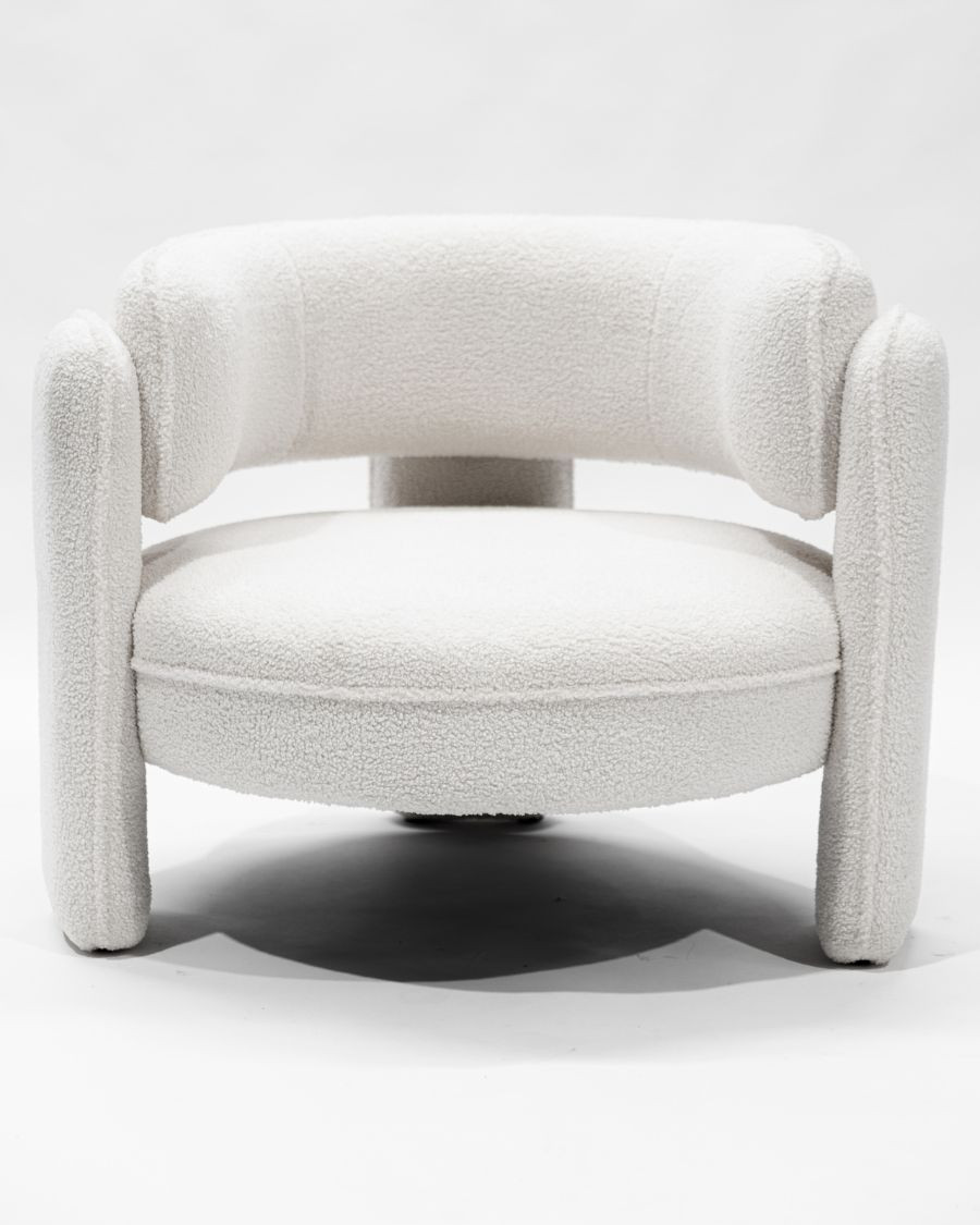 Aéla - Cocoon fauteuil in beige bouclé stof