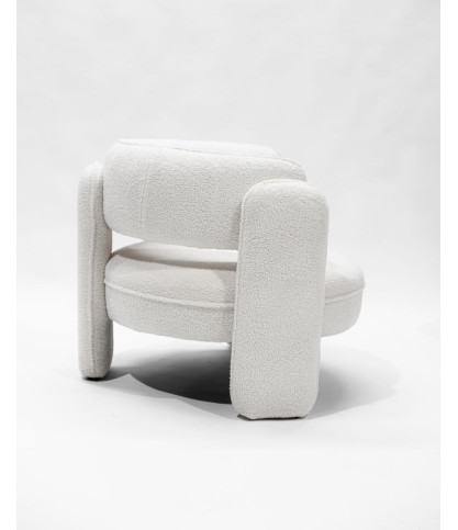 Aéla - Sillón Cocoon de tejido bouclé beige