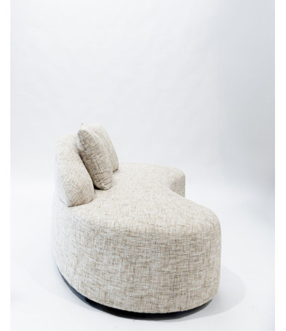 Dune - 3-seater rounded sofa in beige fabric