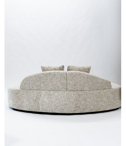 Dune - 3-seater rounded sofa in beige fabric