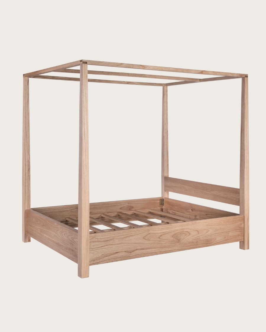 Java - Lit baldaquin en bois massif 180 CM