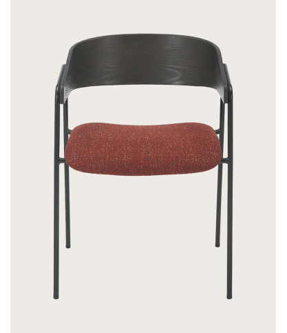 copy of Wisla - Silla de tela con respaldo de madera y patas de metal