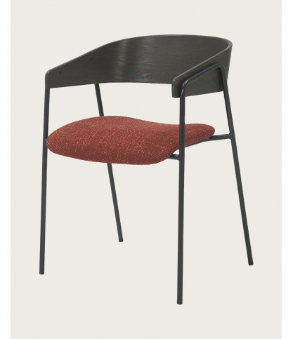 copy of Wisla - Fabric chair with wooden back and metal legs