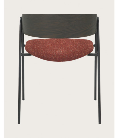 copy of Wisla - Silla de tela con respaldo de madera y patas de metal