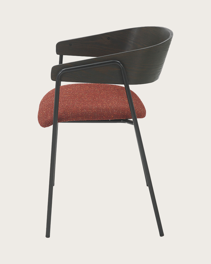 copy of Wisla - Fabric chair with wooden back and metal legs