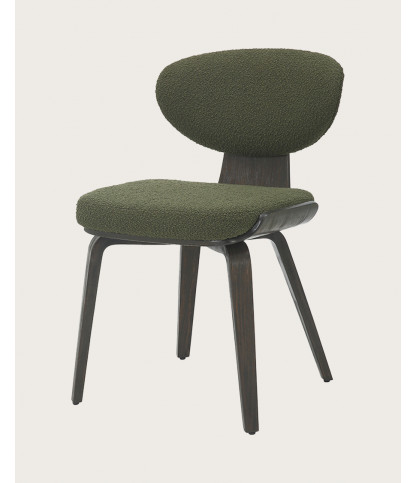 Hele - Set van 2 Hele stoelen in groene stof met houten poten