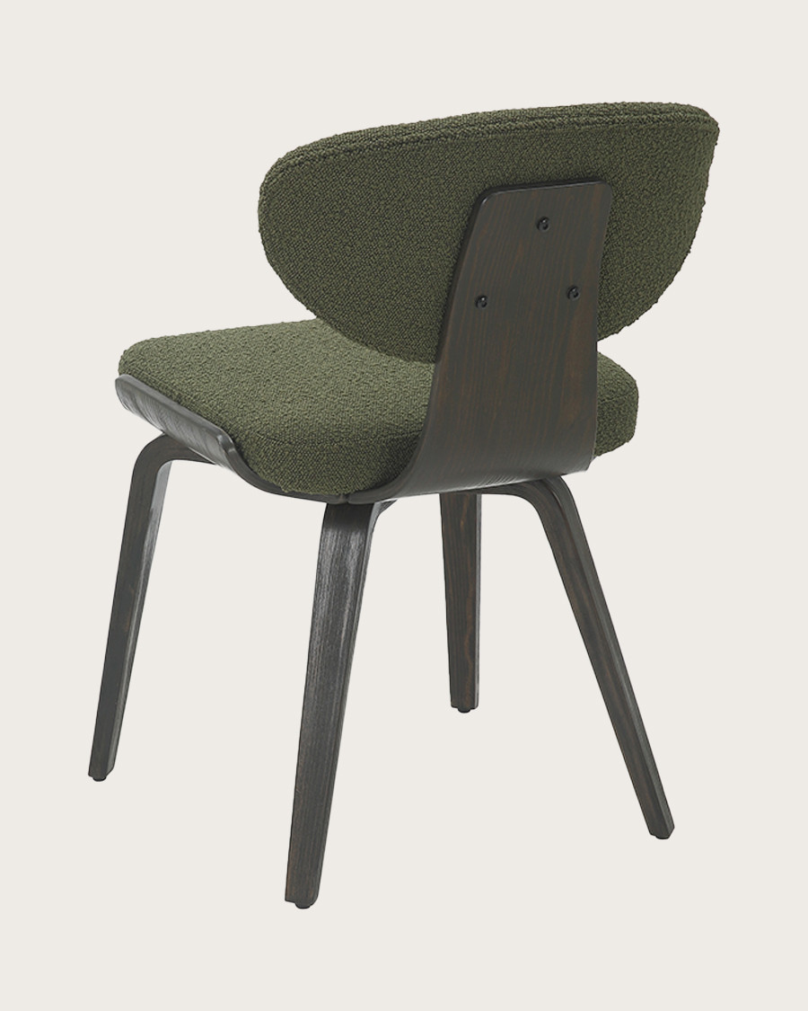 copy of Hele - Silla de tela verde y patas de madera