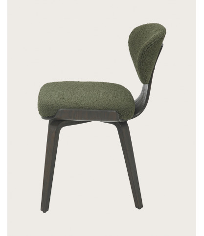 Hele - Juego de 2 sillas Hele en tela verde con patas de madera
