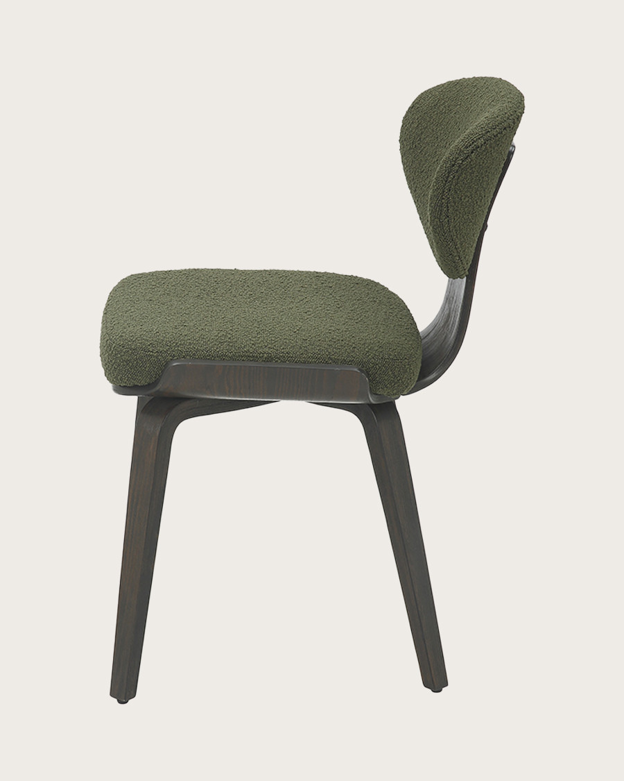 Hele - Set di 2 sedie Hele in tessuto verde con gambe in legno