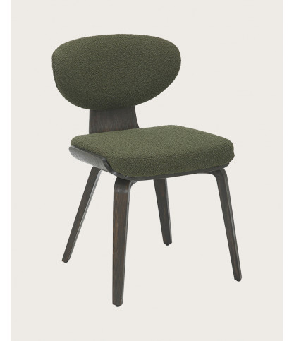 Hele - Set van 2 Hele stoelen in groene stof met houten poten