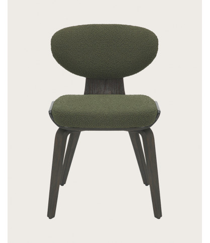Hele - Set van 2 Hele stoelen in groene stof met houten poten