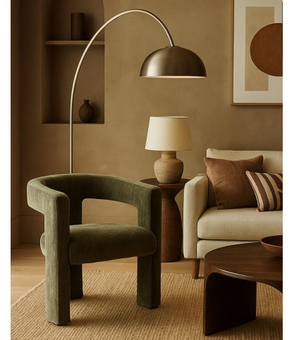 Lagon - Fauteuil de salon vert en tissu