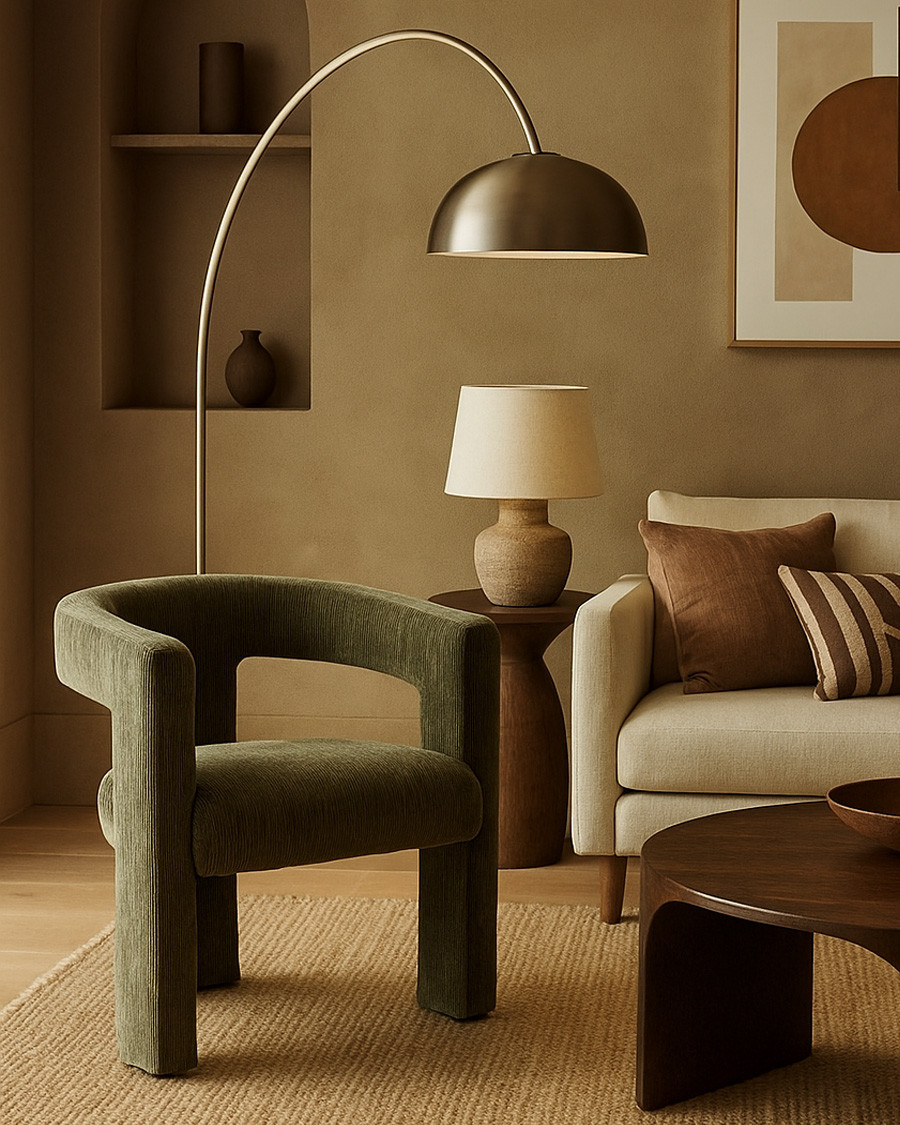 Lagon - Designer-Sessel aus grünem Stoff