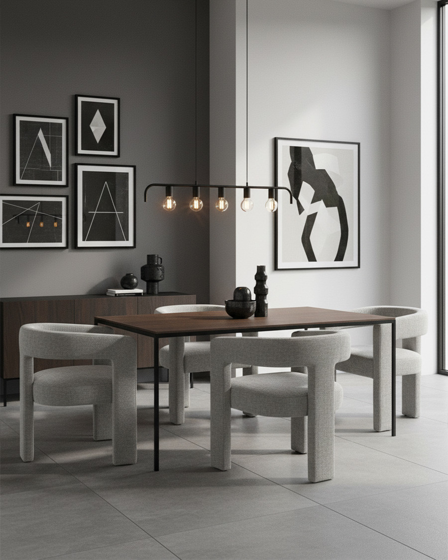 Lagon - Butaca de salón de diseño en tejido gris