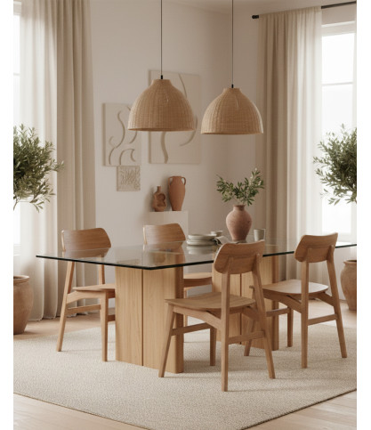 Yuna - Set of 2 Solid Mindi Wood Chairs