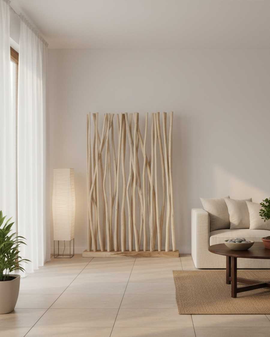 Eden - Divisorio per ambienti in rami di teak