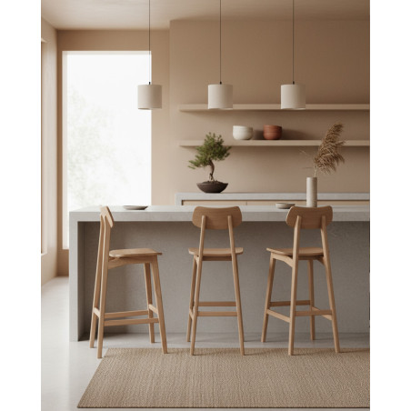 Yuna - Chaise de bar en bois de Mindi