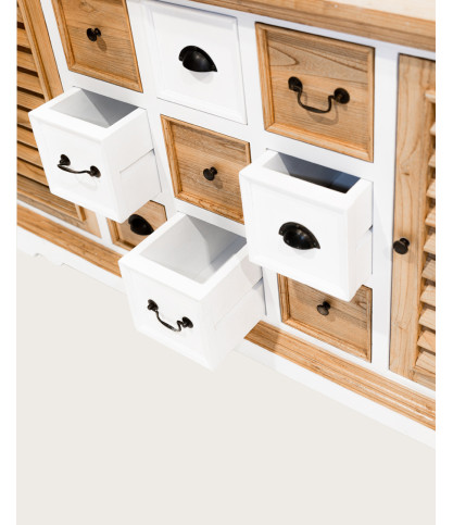 Inda - Large bathroom vanity in solid white and natural wood