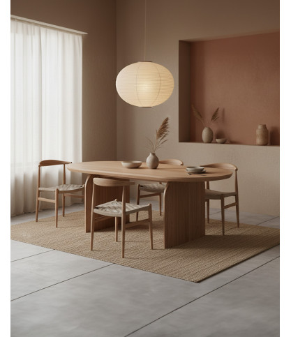 Tamara - Table repas ovale en bois massif