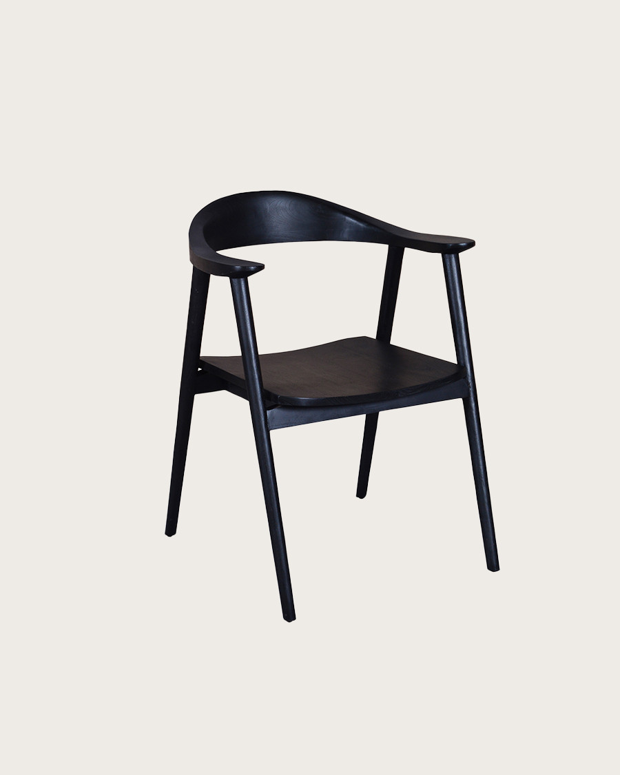 Dewi - Lot de 2 Chaise Dewi en teck massif noir