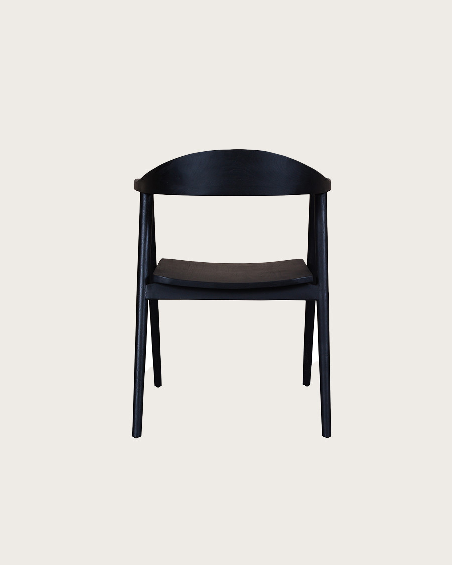 Dewi - Set van 2 Dewi stoelen van massief zwart teakhout