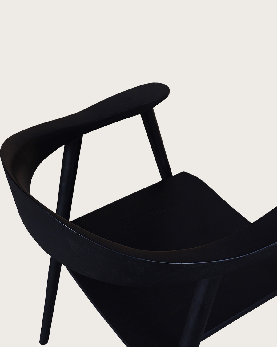 Dewi - Lot de 2 Chaise Dewi en teck massif noir