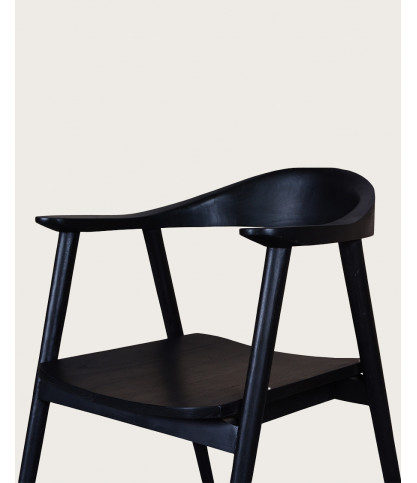 Dewi - Set of 2 Dewi chairs in solid black teak