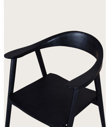 Dewi - Lot de 2 Chaise Dewi en teck massif noir