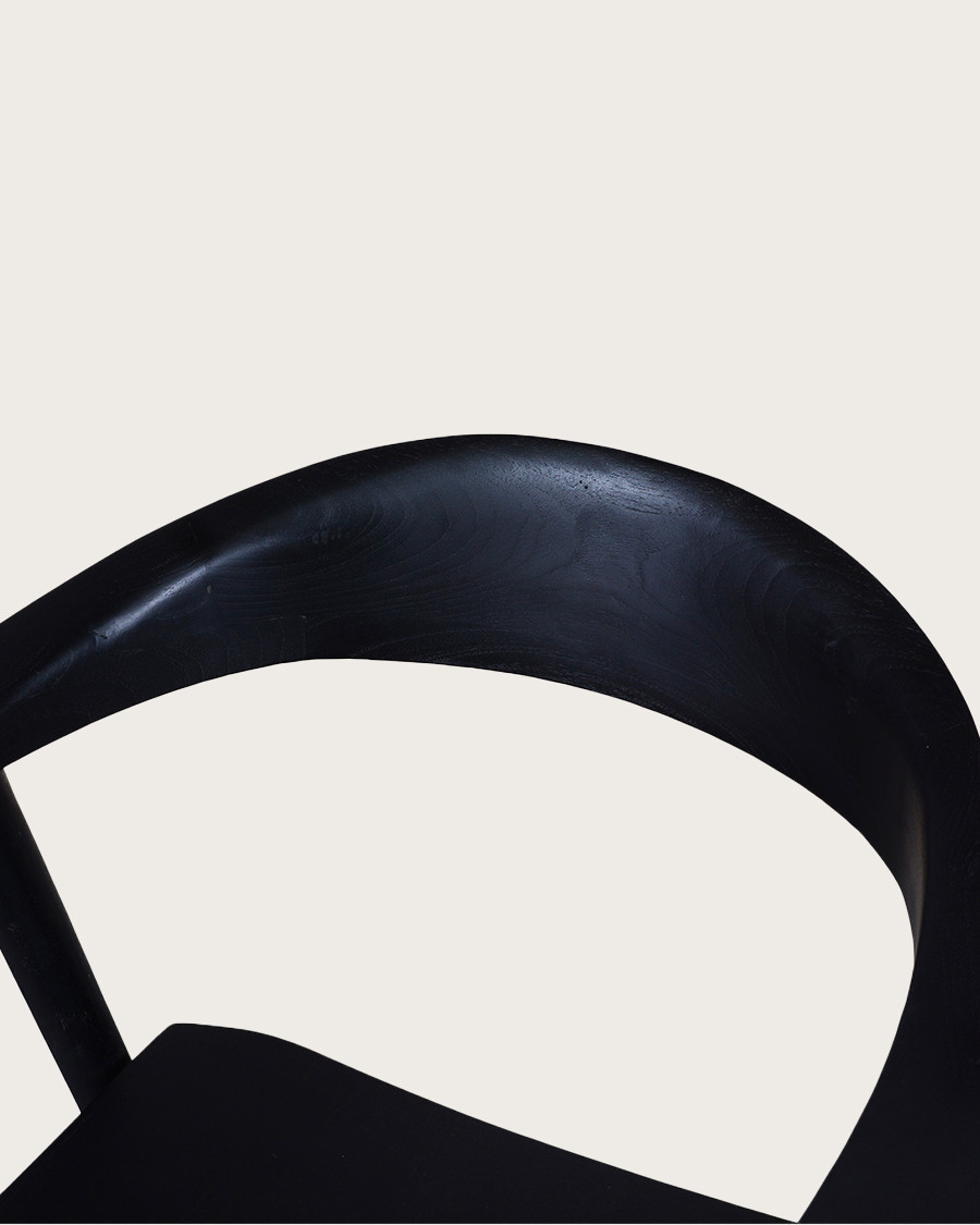 Dewi - Lot de 2 Chaise Dewi en teck massif noir