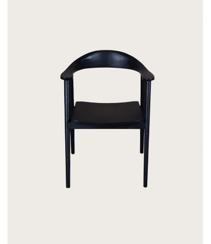 Dewi - Lot de 2 Chaise Dewi en teck massif noir