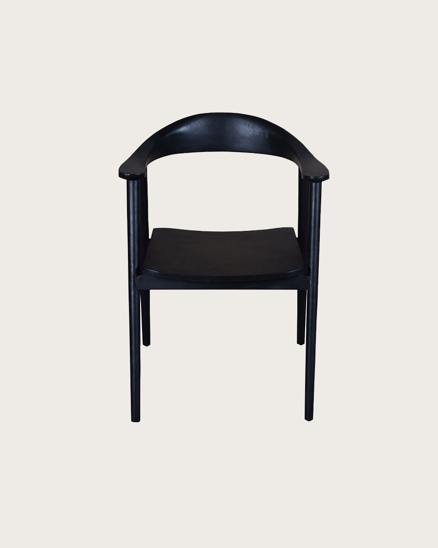 Dewi - Lot de 2 Chaise Dewi en teck massif noir