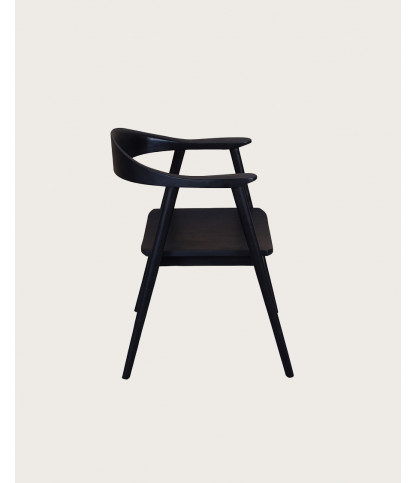 Dewi - Set of 2 Dewi chairs in solid black teak